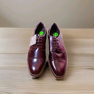 Van Heusen Gable Oxford 9.5M Men's Dark Brown Cap Toe Lace Up Old Money Shoes